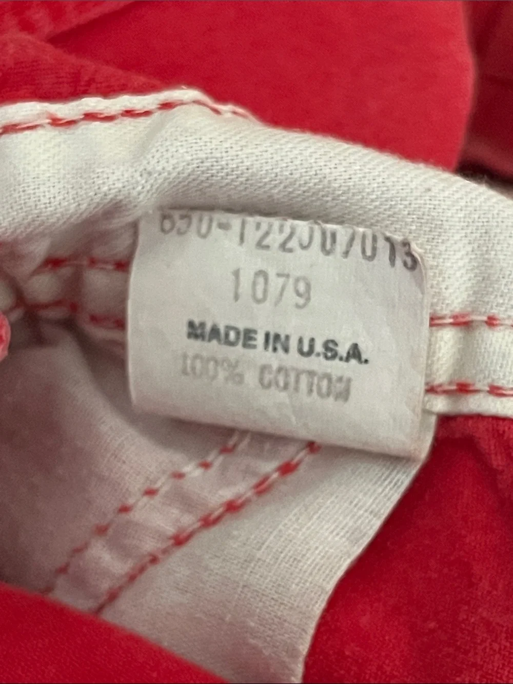 Vintage USA made OshKosh B'gosh Bright Red Kids Overalls